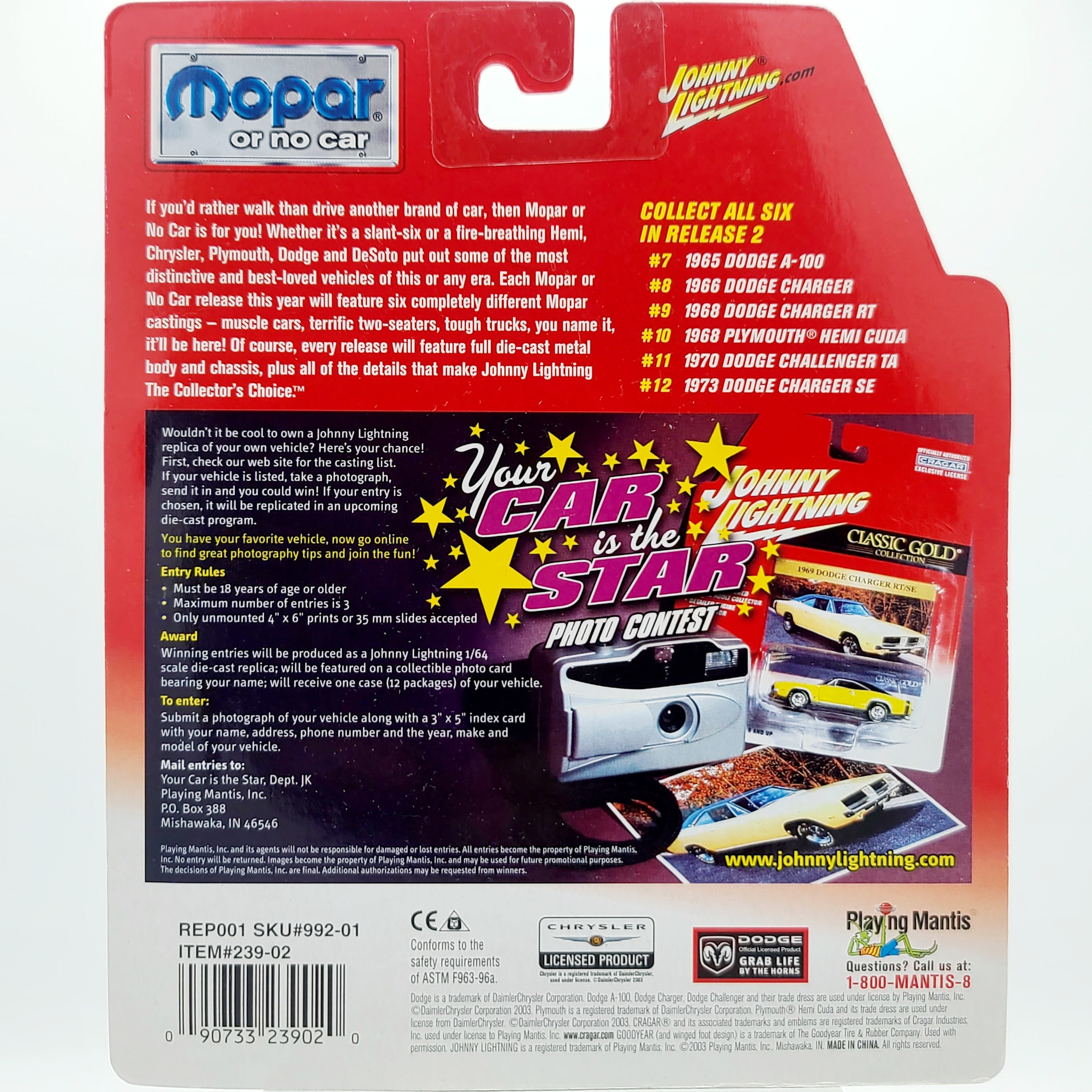 Johnny Lightning '66 Dodge Charger - 1:64 (2003 Mopar or No Car Rel. 2)